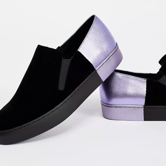 Free People Shoes - Free People Varsity Slip-On Purple & Black size 37